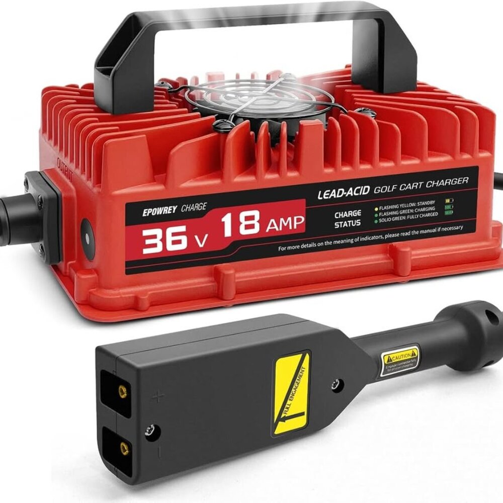 EPOWREY 18 AMP 36V Golf Cart Battery Charger – EZGO TXT, D Style Plug (SR)